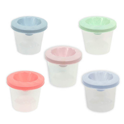 Стакан непроливайка с пробкой закрепленной к крышке, одинарный "Нежный микс", Пчёлка/СН-12