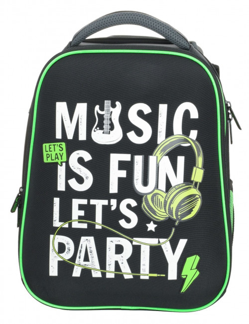 Рюкзак Schoolformat ERGONOMIC 3А4 MUSIC 17 л черн. 38х28х16 см жестк. каркас 3 отд. молния д/мальчиков Рюкзак Schoolformat ERGONOMIC 3А4 MUSIC 17 л черн. 38х28х16 см жестк. каркас 3 отд. молния д/мальчиков