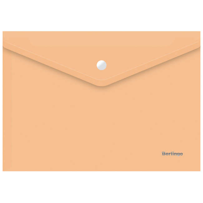 Папка-конверт А4 180мкм на кнопке "Starlight" прозрачная оранжевая, Berlingo/ AKk_04116 (10)