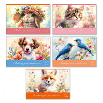 Альбом для рисования А4 40л "Пушистые и пернатые" скрепка, Светоч/А258_01711 (5)