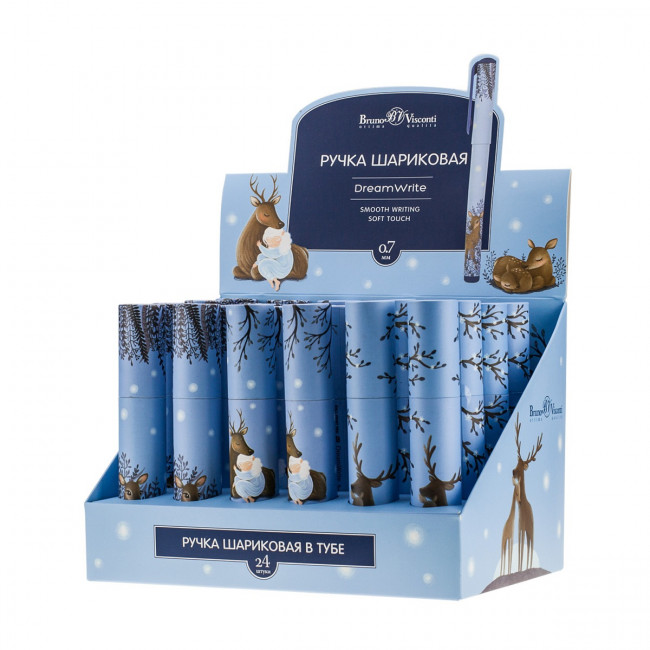 Ручка шариковая 0,7мм синяя "DreamWrite. Оленёнок", BV/20-0264/02 (24)