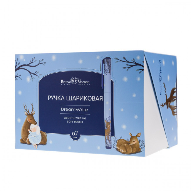 Ручка шариковая 0,7мм синяя "DreamWrite. Оленёнок", BV/20-0264/02 (24)