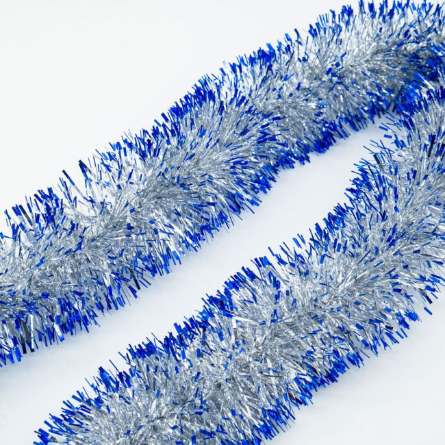 Мишура d 7см 1,8м, серебро с синими кончиками, Микрос/кд51807ссин Мишура d 7см 1,8м, серебро с синими кончиками, Микрос/кд51807ссин