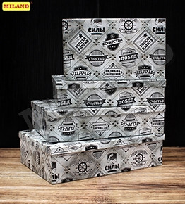 Наборы прямоугольных коробок 4 в 1 "Сталь" (15 х 11 х 7 - 9 х 5 х 4 см) ПП-3086