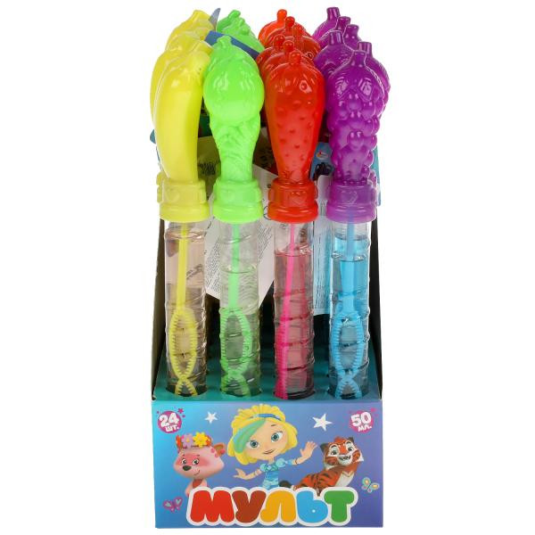 Мыльные пузыри "МУЛЬТ" колба с игрушкой, фрукты, 50мл диспл. ИГРАЕМ ВМЕСТЕ уп-24шт в кор.12уп Мыльные пузыри "МУЛЬТ" колба с игрушкой, фрукты, 50мл диспл. ИГРАЕМ ВМЕСТЕ уп-24шт в кор.12уп