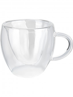 Кружка 250мл стеклянная с двойным дном "Сердце", MILAND/ВС-0178