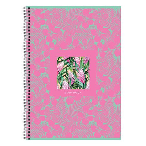 Тетрадь для записей А4 гребень 80л. клетка "Tropic pattern" выборочный лак BG (3/18)