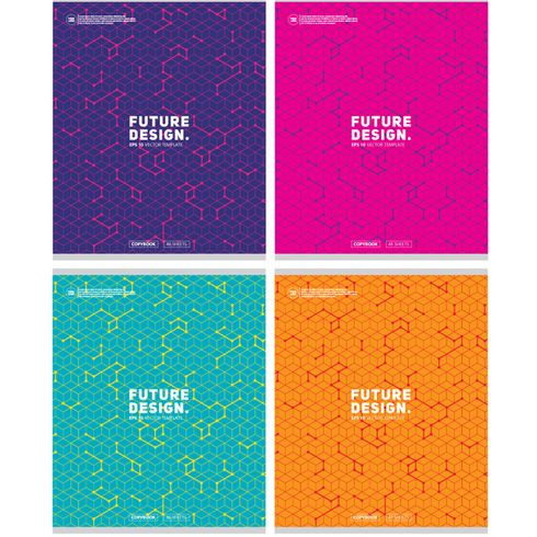 Тетрадь общая А5 скоба 48л. клетка "Future design" (ассорти) (10/80)