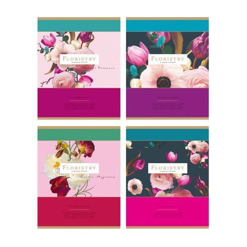 Тетрадь общая А5 скоба 96л. клетка "Floristry" ламинация матовая (ассорти)