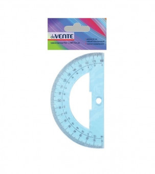 Транспортир 180°/12см "Flex" гибкий, синий, deVENTE (72)