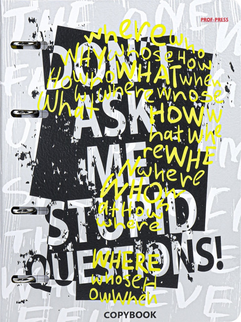 Тетрадь А5+ 120 клетка "Дерзкие надписи", на кольцах, Prof-Press/120-6964