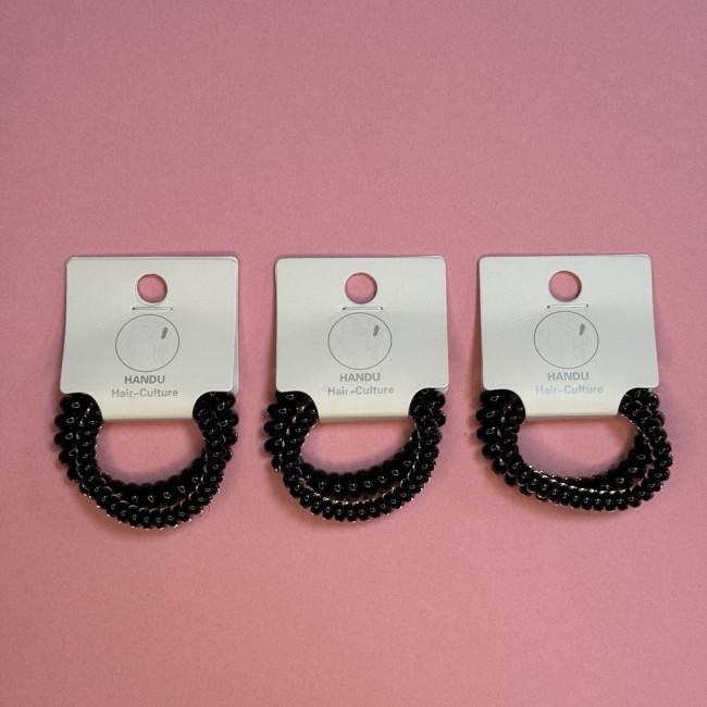 Набор резинок для волос, 2 шт, спираль черная, Магистр/MAGb-HBспч-06