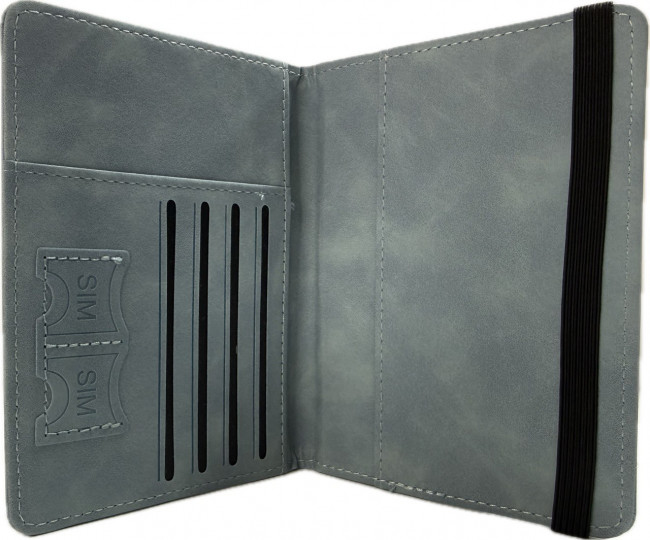 Обложка на паспорт WENZER OFFiCE, РФ Паспорт, на резинке, св.голубая, эко кожа