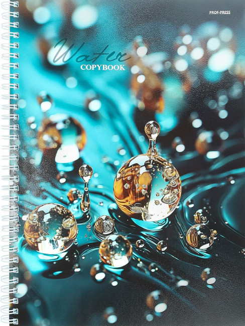 Тетрадь А4 96 клетка "Капли в макро", на гребне, Проф-Пресс/96-8362 (5/30)