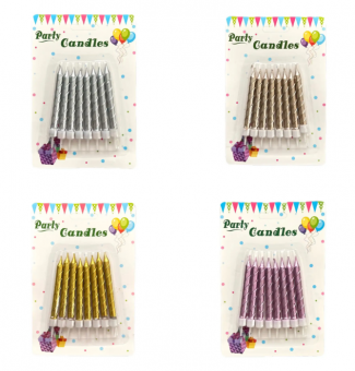 Свечи для торта 8шт, цвет ассорти, с подставкой, Магистр/MAG-X-2/221343 (24)