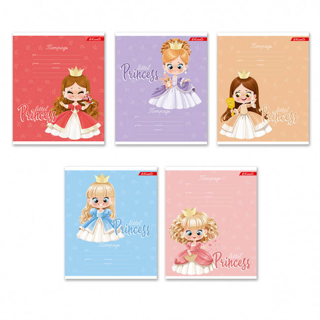 Тетрадь 12 клетка "Принцессы" скрепка, Светоч (25/100)