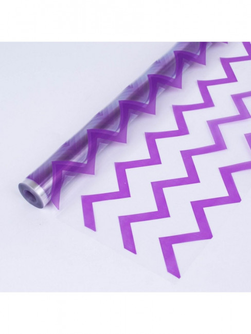 Пленка прозрачная с рисунком "Зигзаг" сирень 0,7*7,5м 40мкм 200гр, MILAND/786716 Пленка прозрачная с рисунком "Зигзаг" сирень 0,7*7,5м 40мкм 200гр, MILAND/786716