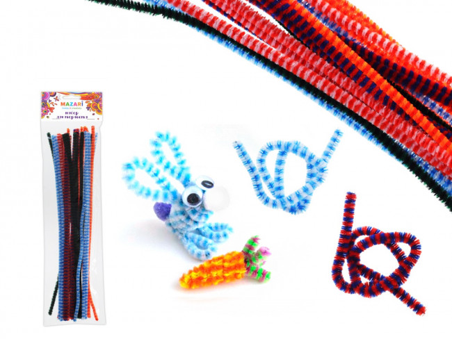 Набор для творчества: проволока синельная, d=0.6 см, длина 30 см, 30 шт. в упаковке, двухцветная, микс 6 цветов (12) Набор для творчества: проволока синельная, d=0.6 см, длина 30 см, 30 шт. в упаковке, двухцветная, микс 6 цветов (12)