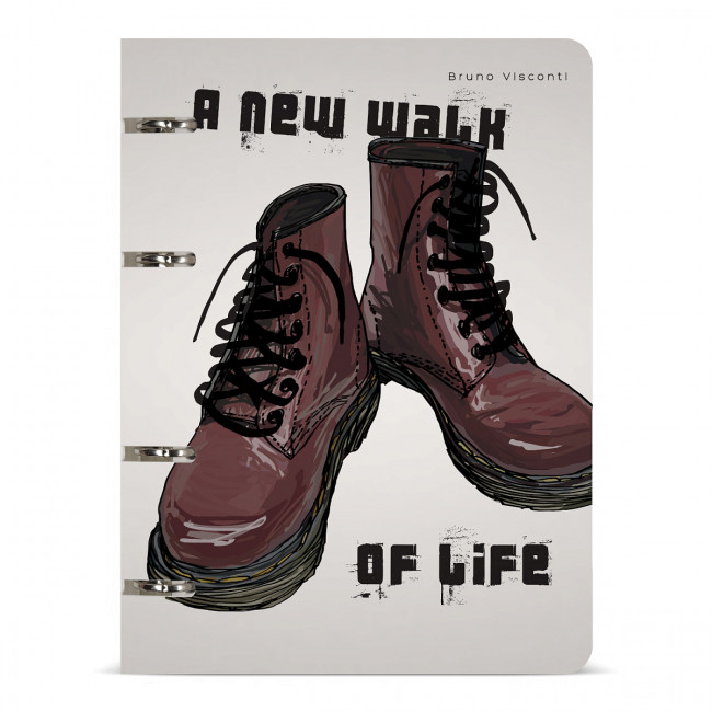 Тетрадь А5 80л линия "Boots. Коричневые ботинки", со сменным блоком, на кольцах, BV/7-80-632/04 (16)