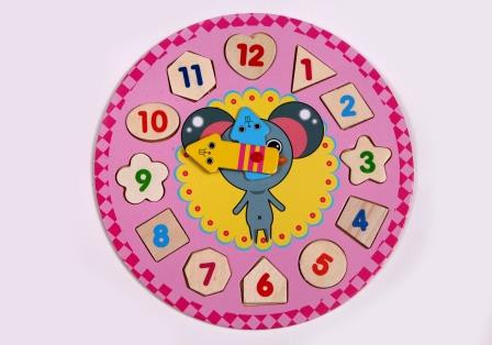 Часы-пазл деревянные "Учим время", Asmar