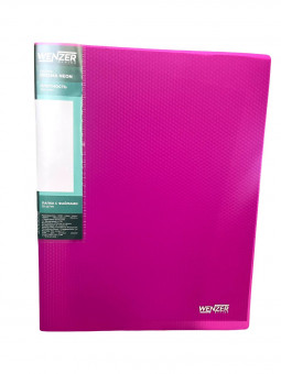 Папка с 30 вкладышами А4, WENZER OFFiCE PRISMA NEON 600 мкм, 20 мм, эффект 3D, пурпурный, 24082024