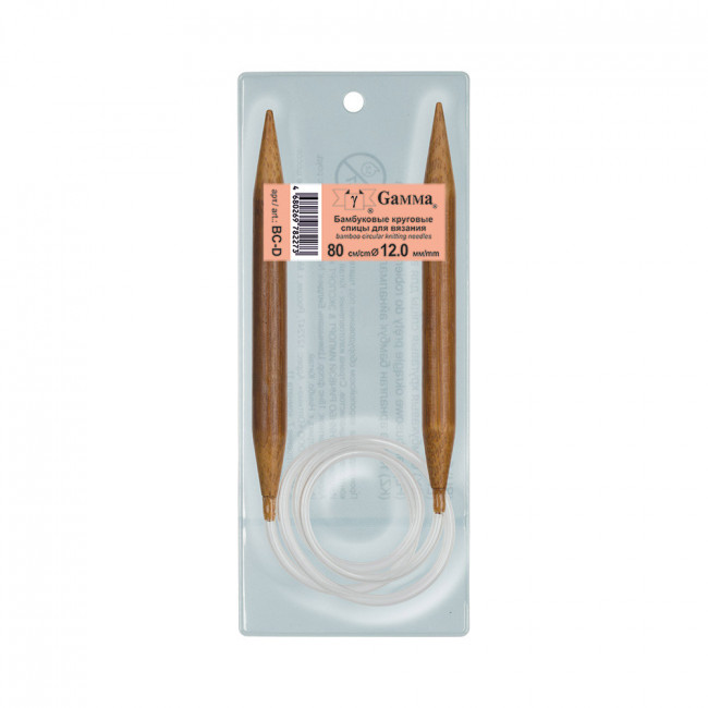 Спицы GAMMA круговые BC-D бамбук d 12.0 мм 80 см 1 шт карамельные BC-D Спицы GAMMA круговые BC-D бамбук d 12.0 мм 80 см 1 шт карамельные BC-D