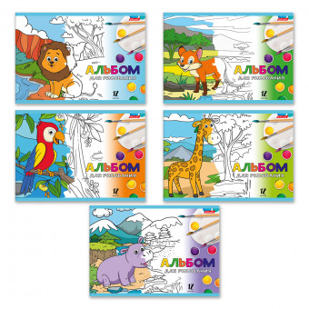 Альбом для рисования А4 12л "Зоопарк", скрепка, Светоч/12АЛСК4_1_3_9 -000645 (10/50)