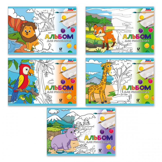 Альбом для рисования А4 12л "Зоопарк", скрепка, Светоч/12АЛСК4_1_3_9 -000645 (10/50) Альбом для рисования А4 12л "Зоопарк", скрепка, Светоч/12АЛСК4_1_3_9 -000645 (10/50)