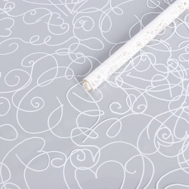 Пленка подарочная в рулоне "Сердца белые" 52208