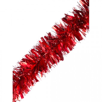 Мишура матовая  розовая Снежное диско, длина 2 м,d 9 см НУ-1538