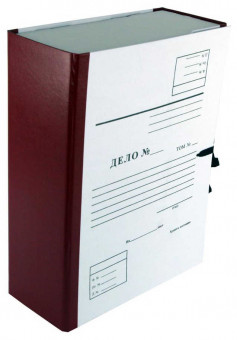 Архивный короб А4 10см "Дело" бумвинил, складывающийся, бордовый, КСД4100-209 (25)