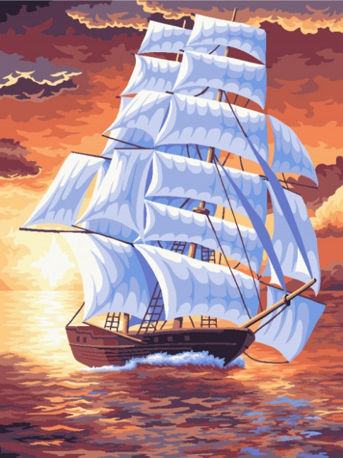 Набор для творчества "Рисование по номерам". NB013 На всех парусах 30*40