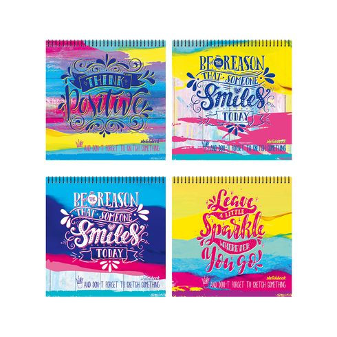 Скетчбук 17х17см гребень 50л. "Больше цвета!" выборочный лак (ассорти)