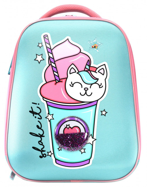 Рюкзак Schoolformat ERGONOMIC 3А4 SHAKE IT 17 л бирюз. 38х28х16 см жестк. каркас 3 отд. молния д/девочек