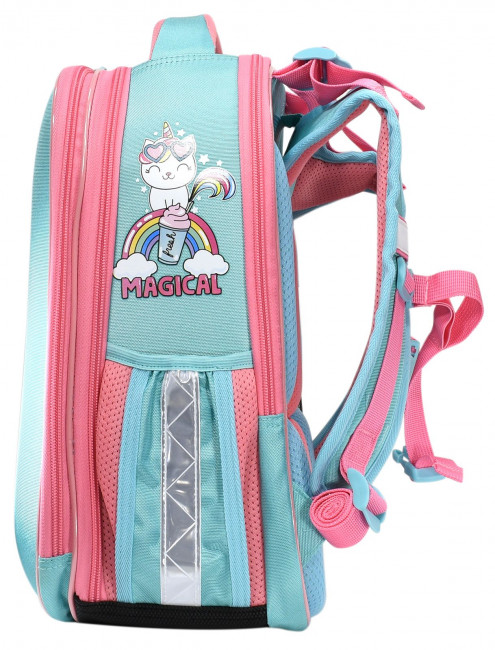 Рюкзак Schoolformat ERGONOMIC 3А4 SHAKE IT 17 л бирюз. 38х28х16 см жестк. каркас 3 отд. молния д/девочек