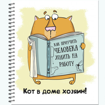 Тетрадь общ.,170х203, 48л., гребень "Кот Крендель 2.0" 4+0+выб УФ лак (30