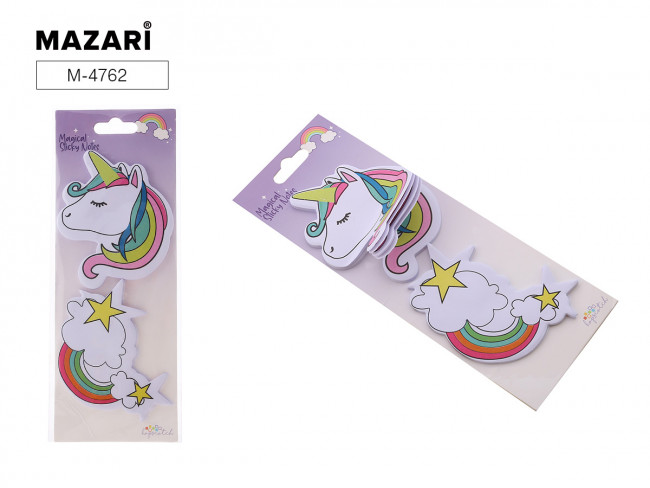 Набор блоков для записи с липким слоем, 2 фигурных блока по 20 листов, плотность бумаги 80г/м2, ОПП- упаковка