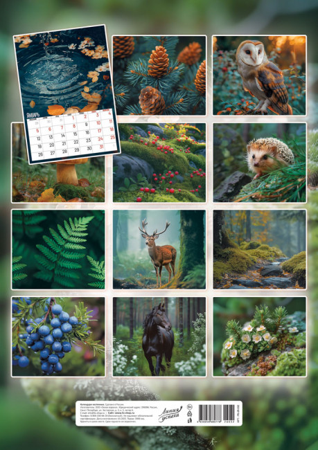 Календарь ригельный 2026г "Таинственный лес", РБ-26-032