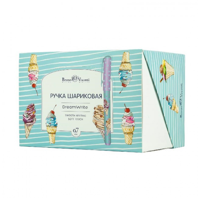 Ручка шариковая 0,7мм синяя "DreamWrite. Сахарный рожок", BV/20-0264/12 (24) Ручка шариковая 0,7мм синяя "DreamWrite. Сахарный рожок", BV/20-0264/12 (24)