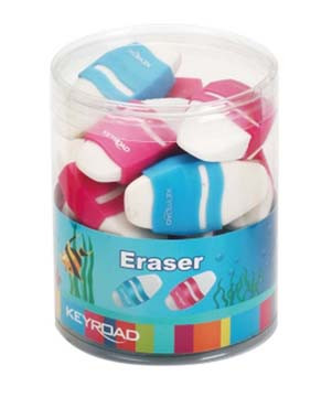 Ластик  KEYROAD №47 Овальн, в защитном пл чехле, 6см, в пластик тубе, KR970988 (18/216)