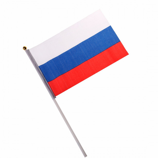 Флаг России 30*45 на палочке, шелк, Asmar (12)