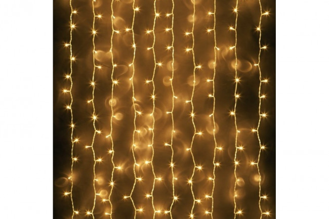 Гирлянда "Занавес" 3х3м 600 ламп, теплый свет, светлая нить, Jevelry/ГЗ-3х3/600 разноц