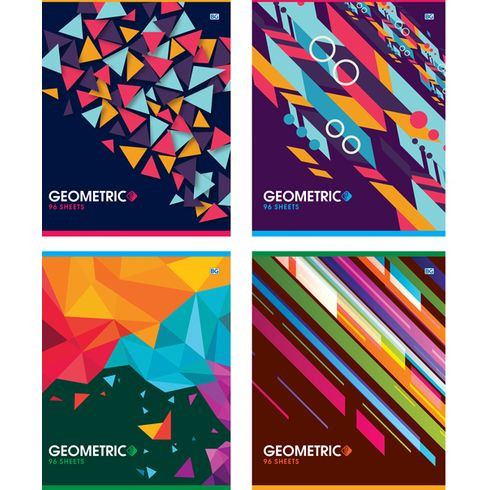 Тетрадь общая А5 скоба 96л. клетка "Geometric" (ассорти) (5/50) Тетрадь общая А5 скоба 96л. клетка "Geometric" (ассорти) (5/50)