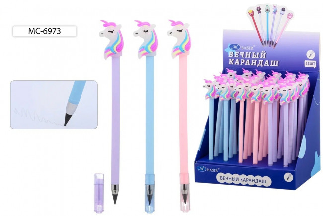 Вечный карандаш "Единорог", корпус под soft, прорезиненный наконечник, Basir/МС-6973 (36)