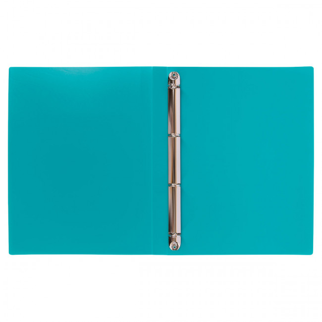 Папка-портфолио школьника А4 700 мкр, на 4 кольцах, 25мм, песок, бирюзовый, "Учись" Лео/LKP-032