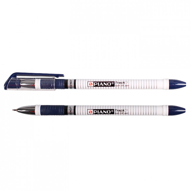 Ручка шариковая 0,7мм синяя "Track" на масляной основе, матовый белый корпус, PIANO (12/144)