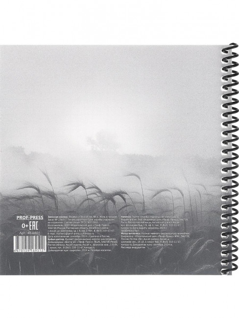 Записная книжка 158х158мм 48л клетка "Конь в тумане", пластиковая обложка, спираль, Проф-Пресс/48-6901 (20)