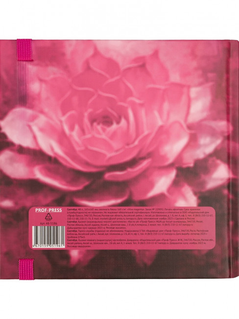 Скетчбук "Viva magenta". Формат:165х165мм 96стр, Проф-Пресс/48-5186 (32)