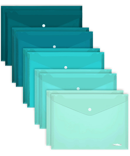 Папка с кнопкой А-4   DJ-398 "Бирюзовые оттенки" INTELLIGENT 33х23см, пластик, ассорти, штрихкод на упаковке (10/250/500)