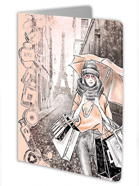 Обложка на паспорт "Art Print Paris", ПВХ, slim, MILAND/ОП-5380